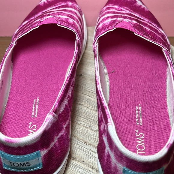 TOMS Alpargata Cupsole Plus Pink White Tye Dye Slip On Casual Canvas Comfy - Picture 5 of 9